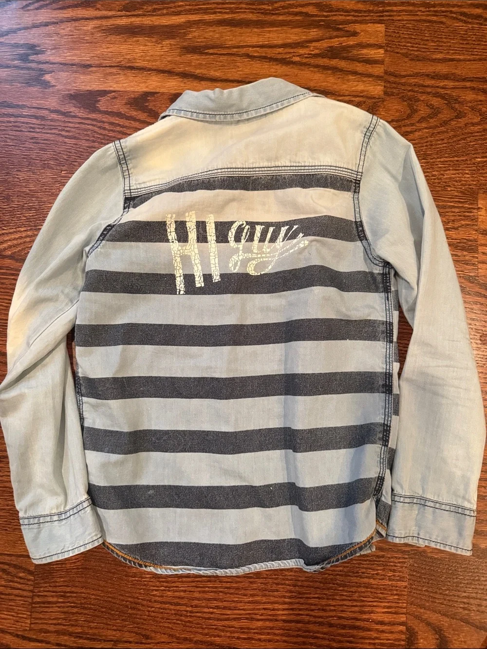 Noppies Light Blue Denim Jacket with Navy Stripes